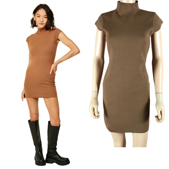 LINE + DOT Brown Sweater Dress Mini Size MEDIUM - Picture 3 of 7